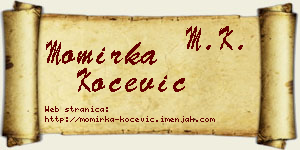 Momirka Kočević vizit kartica